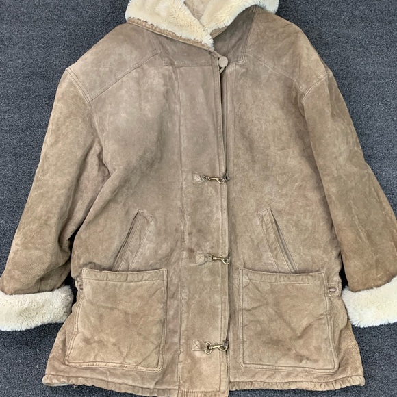 90’s Charles Klein Womens XL Leather and Faux Fur jacket - Picture 3 of 13